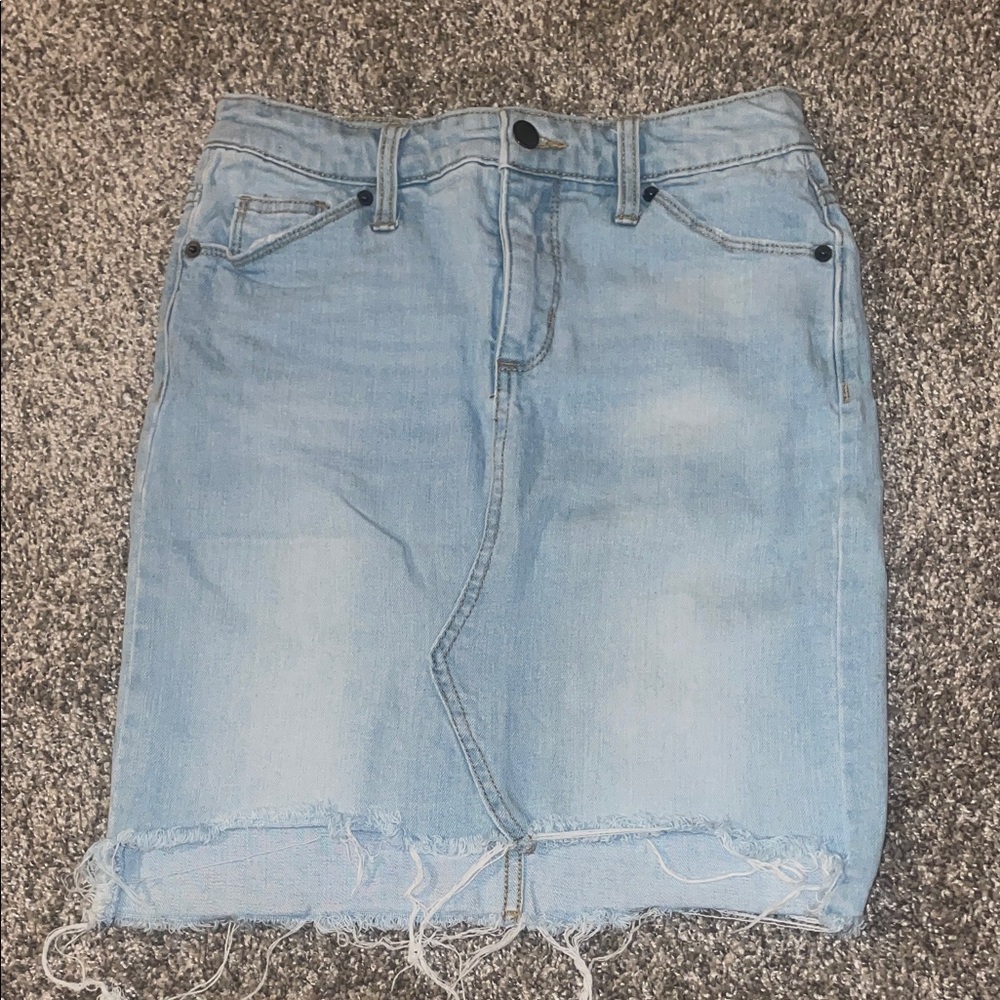 Light Blue Denim Mini Skirt - Classic Casual